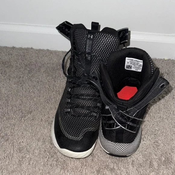 Under Armour Black and White High-Top Sneakers - Picture 4 of 5